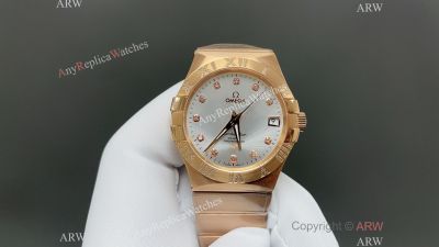 OVS Factory Omega Constellation 38mm Men 8501 Movement Rose Gold Band Watch